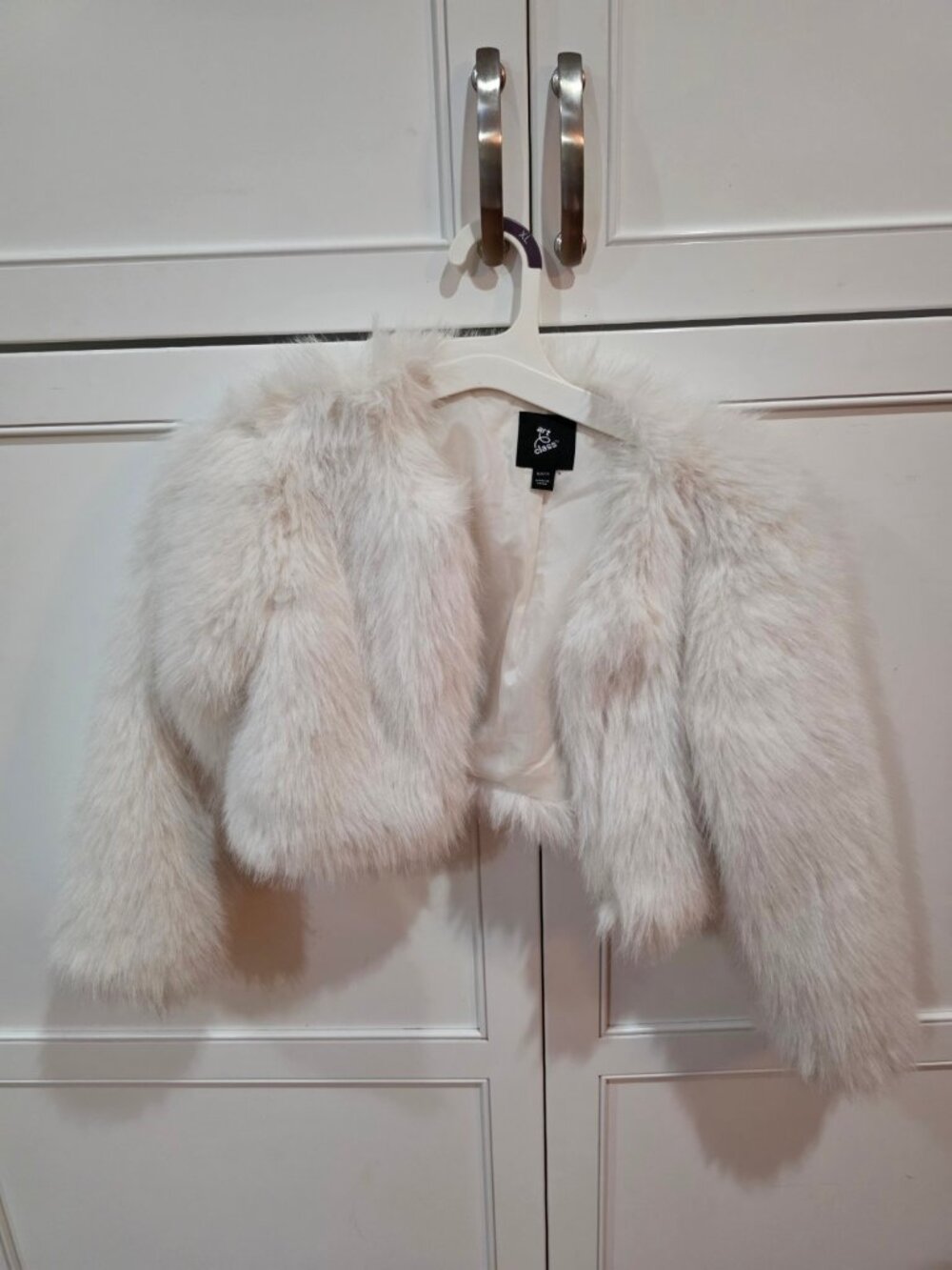 Art Class Girls Ivory Faux Fur Jacket Size 6/7